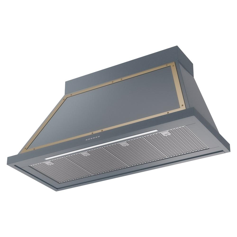 Ilve UANB48BGG Ilve Uanb48Bgg Nostalgie Ii Noblesse 48 Inch Range Hood With 600 Cfm (Blue Grey, Brass)