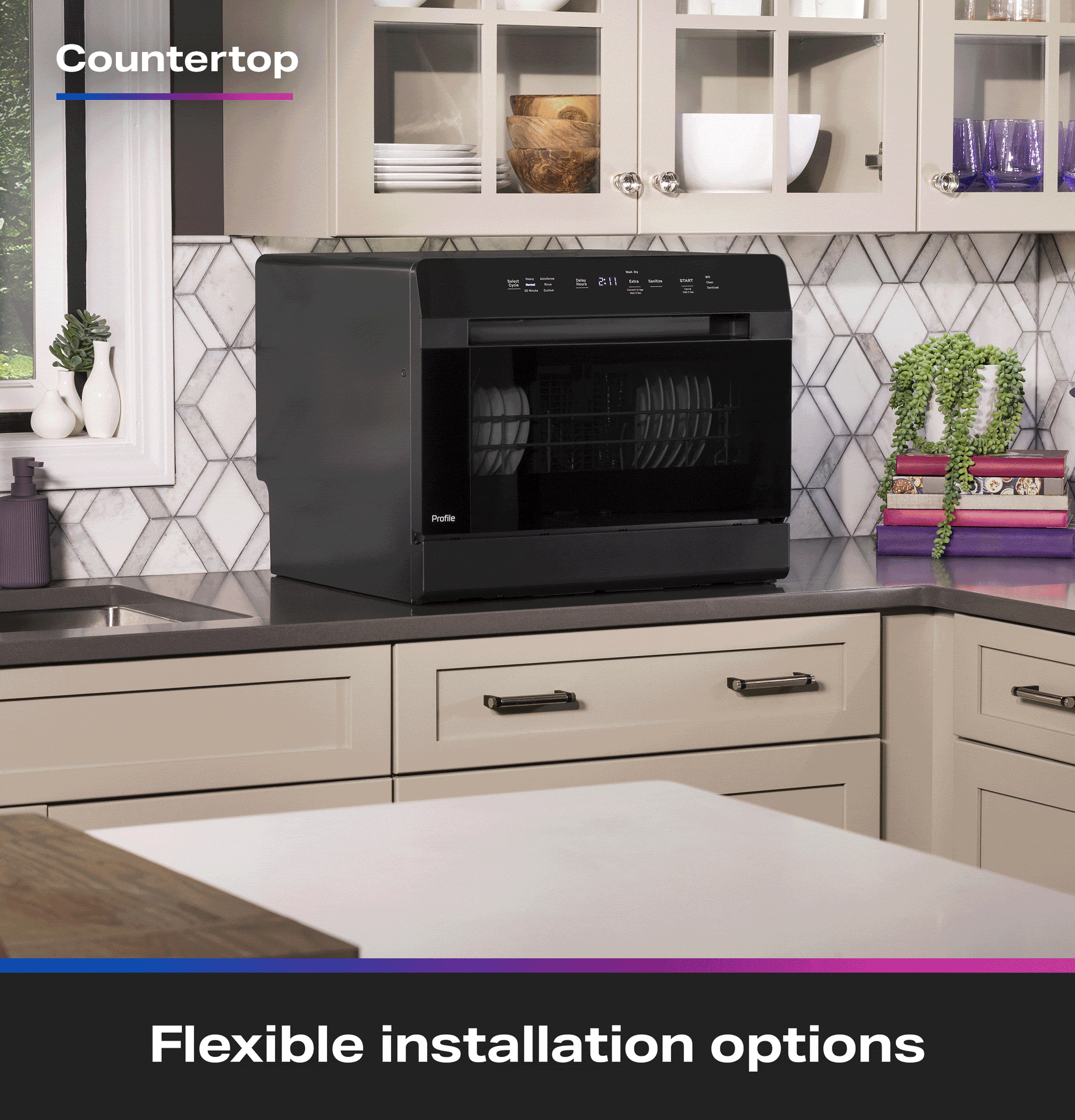 Ge Appliances PZF560HGWBB Ge Profile&#8482; Energy Star® Smart Compact Dishwasher For Countertop Or Built-In