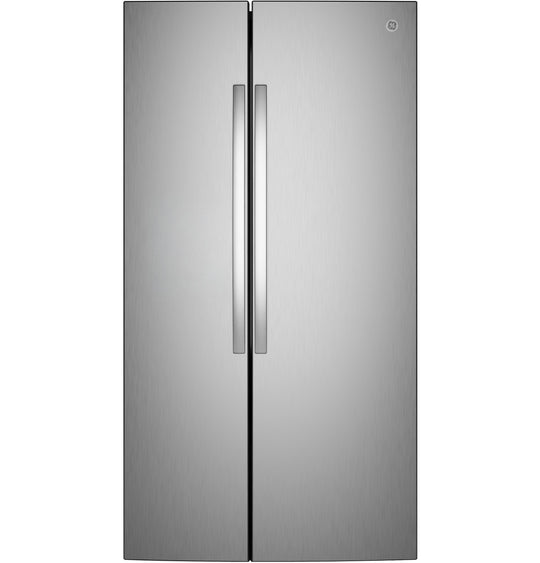 Ge Appliances GKS24NYYFS Ge® 24.2 Cu. Ft. Counter-Depth Side-By-Side Refrigerator With Internal Dispenser And In-Door Icemaker