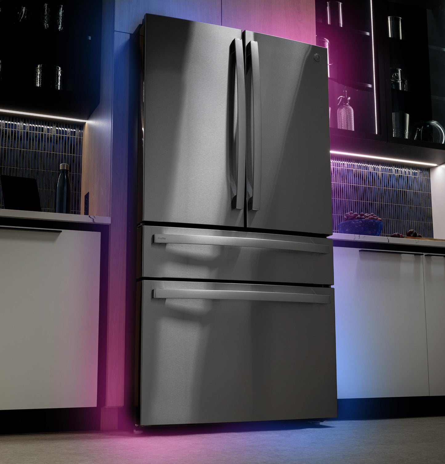 Ge Appliances PGD29BYTFS Ge Profile&#8482; Series Energy Star® 29 Cu. Ft. Smart Fingerprint Resistant 4-Door French-Door Refrigerator With Door In Door