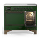 Ilve UMDIB40QNR3EGB Ilve Umdib40Qnr3Egb Majestic Iii 40 Inch Induction Range With 6 Elements, 3.82 Cu. Ft. Total Oven Capacity (Solid Door, Emerald Green, Burnished)