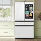 Samsung RF90F23AEW Bespoke 23 Cu. Ft. Counter Depth 4-Door French Door Refrigerator With Ai Family Hub™+ Ai Vision Inside™ In White Glass