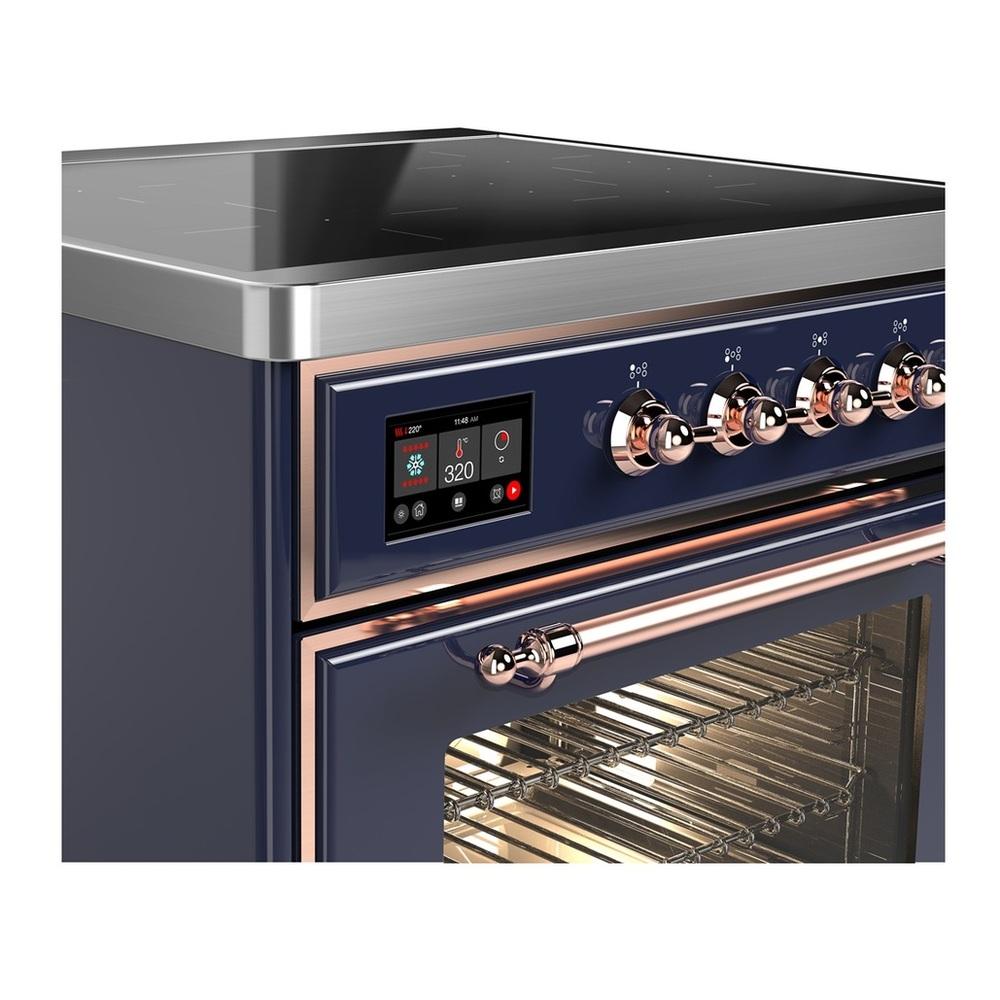 Ilve UMIB30NR3MBP Ilve Umib30Nr3Mbp Majestic Iii 30 Inch Induction Range With 4 Elements, 4 Cu. Ft. Oven Capacity (Triple Glass Door, Midnight Blue, Copper)