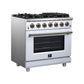 Forno FFSGS623936WHT Forno Massimo 36-Inch White Freestanding Gas Range, 6 Sealed Burners, Convection Oven, Energy Efficient