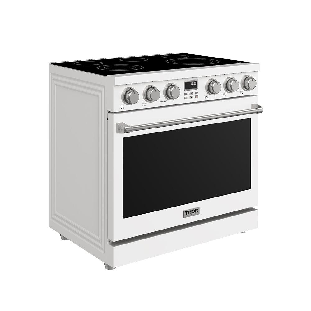 Thor Kitchen ARE36W 36 Inch Electric Range In White - Contemporary Professional