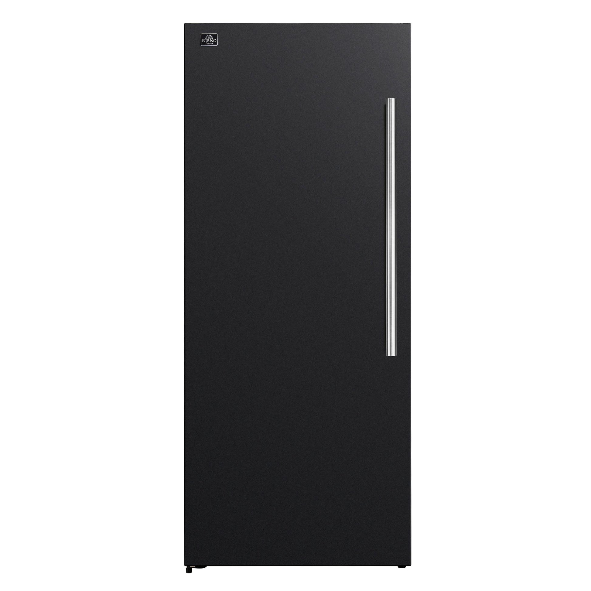 Forno FFFFD172228BLKLS Forno Maderno 28-Inch Convertible Upright Freezer/Refrigerator In Black With Antique Brass Handle, 13.6 Cu.Ft., Left Swing