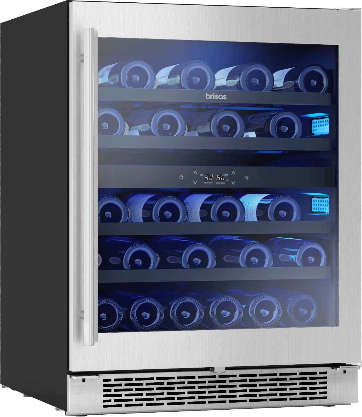 Zephyr BWN24C02AGADA Brisas Wine Cooler, 24In Uc, Ss+Glass,2Z, Ada