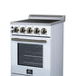 Forno FFSEL605220WHT Forno Pallerano 20 Inch Freestanding Electric Range In White With Antique Brass, Compact Design