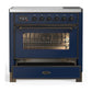 Ilve UMIB36NR3MBB Ilve Umib36Nr3Mbb Majestic Iii 36 Inch Induction Range With 6 Elements, 3.5 Cu. Ft. Total Oven Capacity (Triple Glass Door, Midnight Blue, Burnished)