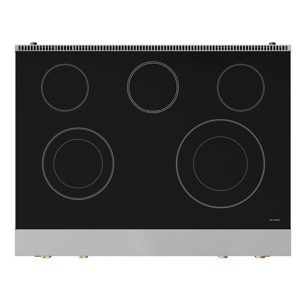 Thor Kitchen RSE36BRZ 36 Inch Professional Electric Range With Tilt Panel Touch Control In Stainless Steel/Bronze Gordon Ramsay Series - Rse36-Brz