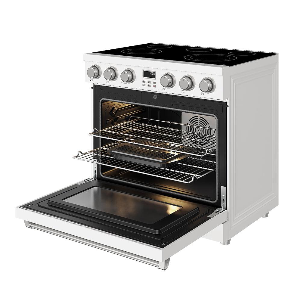 Thor Kitchen ARE36W 36 Inch Electric Range In White - Contemporary Professional