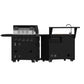 Forno FODKT2582BLK Forno All Aperto 62,600 Btu Bbq, 3 Stainless Steel Burners, Infrared Burners, Sink Module, Black Sintered Stone Countertops, Bar And Beverage Center