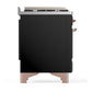 Ilve UMD40FNR3BKPLP Ilve Umd40Fnr3Bkplp Majestic Iii 40 Inch Dual Fuel Range With 6 Burners And Griddle, Dual Function Burner Up To 25,000 Btu (Liquid Propane, Triple Glass Door, Glossy Black, Copper)
