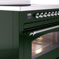 Ilve UPI366NMPEGC Nostalgie Ii 36 Inch Electric Freestanding Range In Emerald Green With Chrome Trim