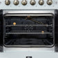 Forno FFSGS644430WHT Forno Galiano 30-Inch French Door Gas Rangenwhite With Antique Brass Design, 5 Burners,N68,000 Btu, 4.32 Cu.Ft. Convection Oven