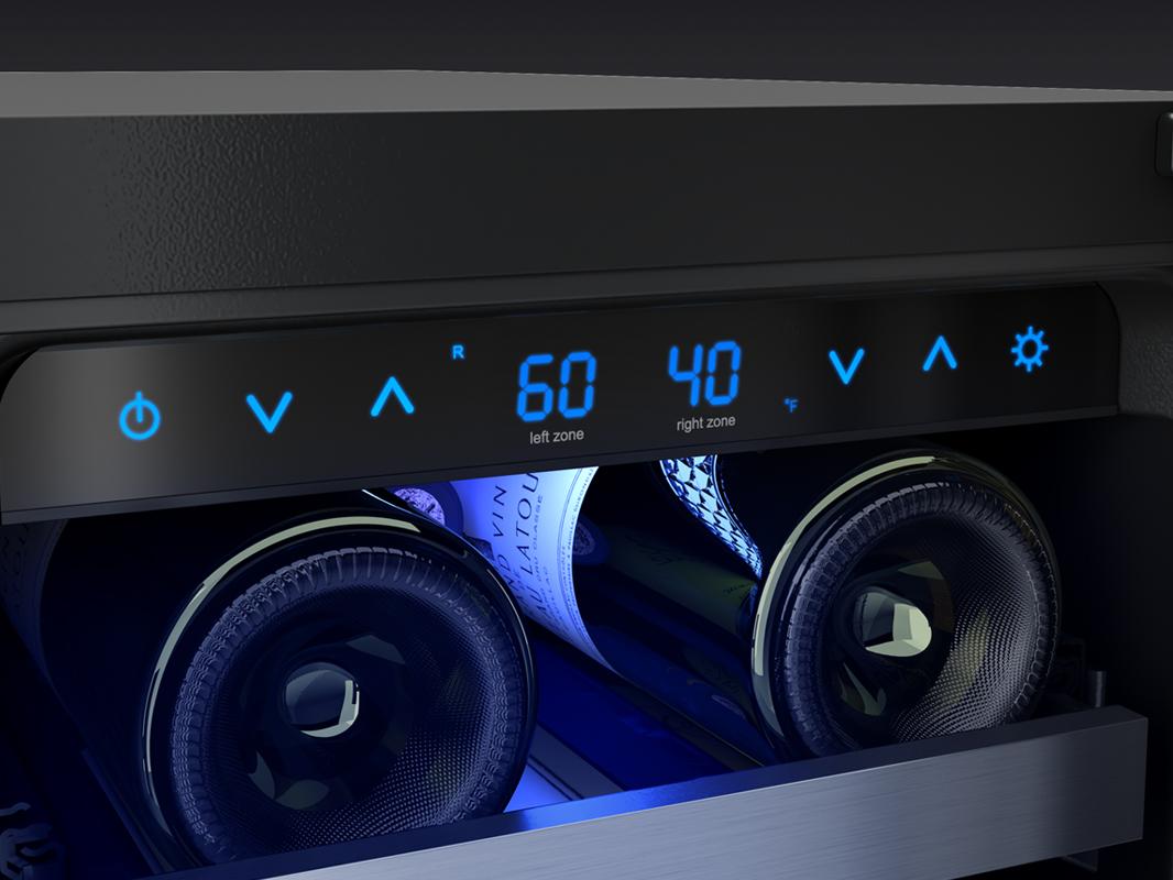 Zephyr PRW24C32CG 24" French Door Dual Zone Wine Cooler