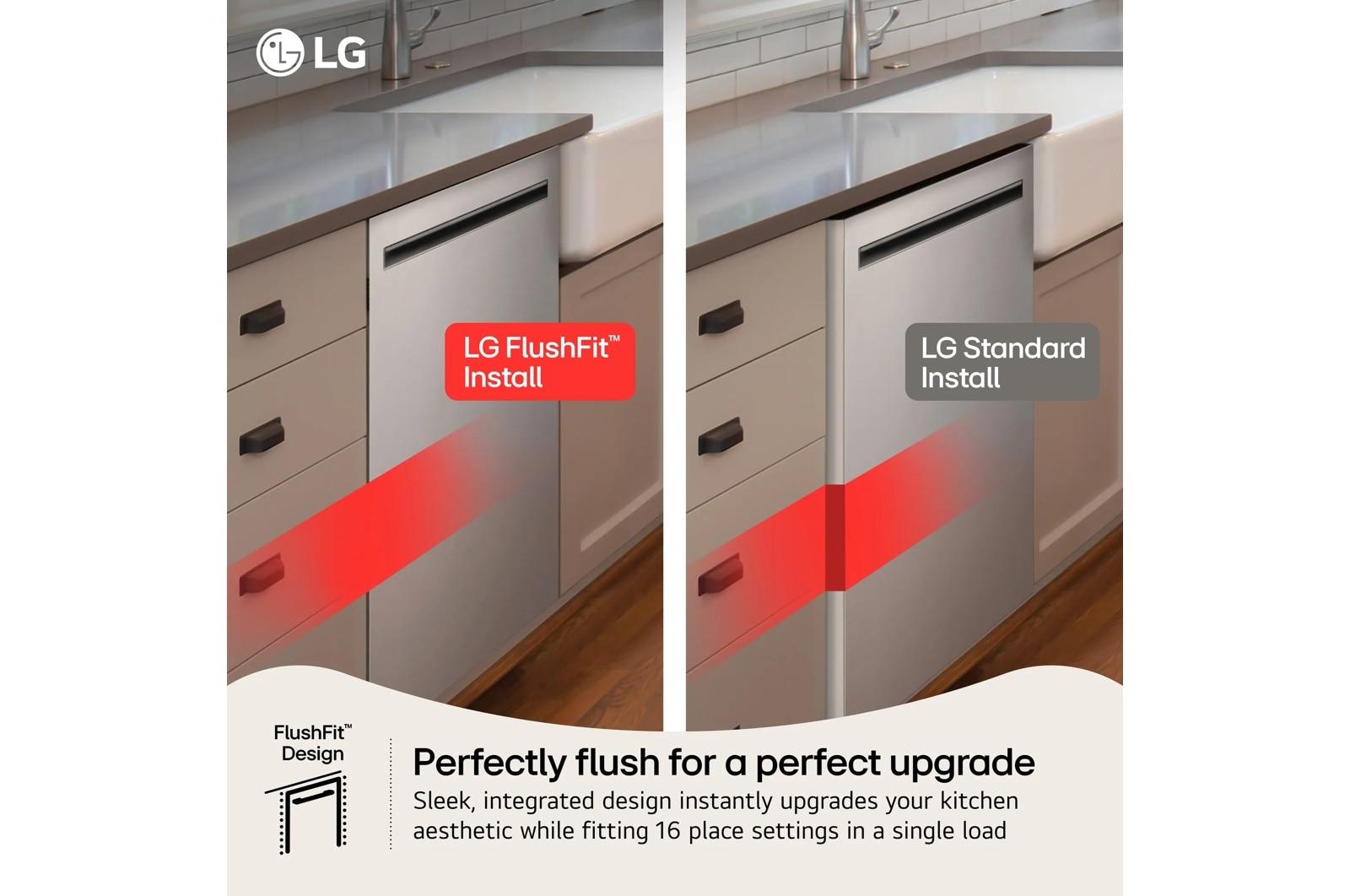 Lg LDNPH654S Smart Top Control Flushfit Design Dishwasher With 1-Hour Wash & Dry, Quadwash® Pro, Truesteam® And Dynamic Heat Dry™