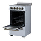 Forno FFSEL605220WHT Forno Pallerano 20 Inch Freestanding Electric Range In White With Antique Brass, Compact Design