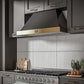 Forno FRHWM507848BLK Forno Vittorio 48-Inch Wall Mount Range Hood, Black With Antique Brass Trim, 424 Cfm Airflow, Dishwasher-Safe Baffle Filters, Remote Control, 3-Speed Fan, Bright Led Lighting.