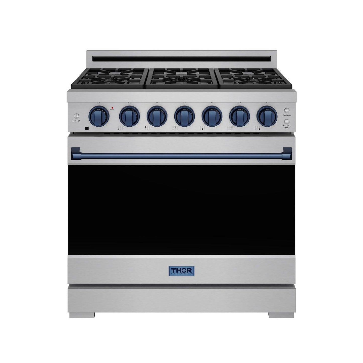 Thor Kitchen RSG36PBLU 36 Inch Professional Gas Range With Precision Knob In Stainless Steel And Blue Gordon Ramsay Series