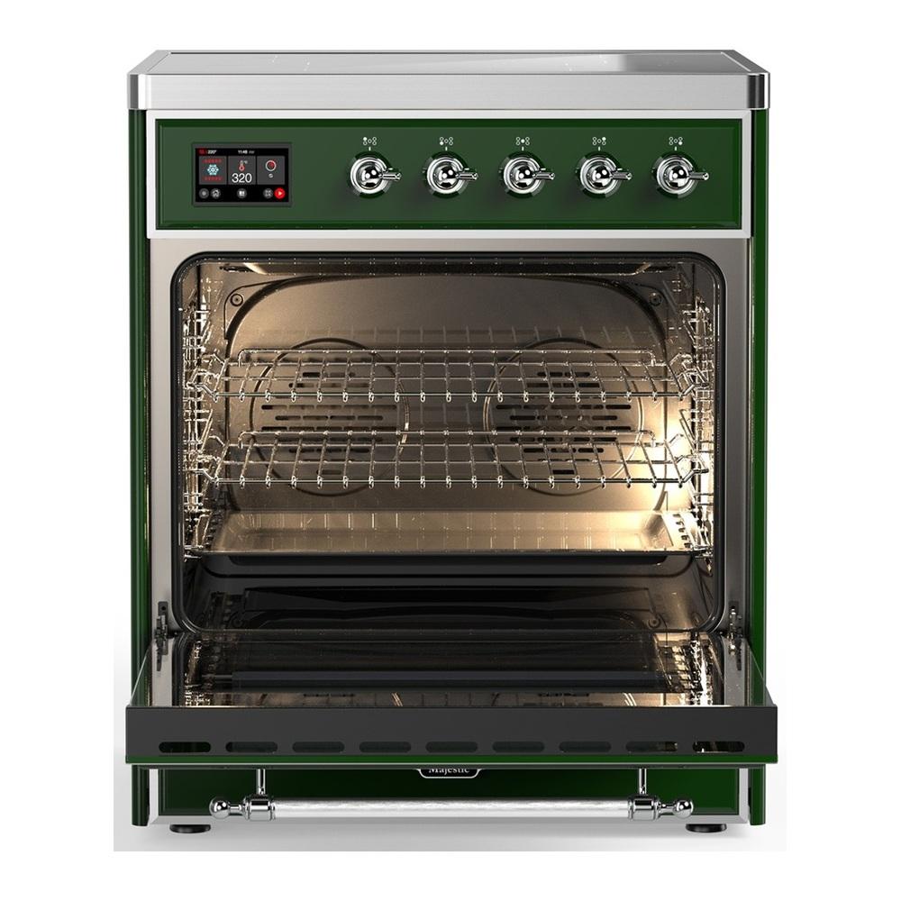 Ilve UMIB30QNR3EGC Ilve Umib30Qnr3Egc Majestic Iii 30 Inch Induction Range With 4 Elements, 4 Cu. Ft. Oven Capacity (Solid Door, Emerald Green, Chrome)