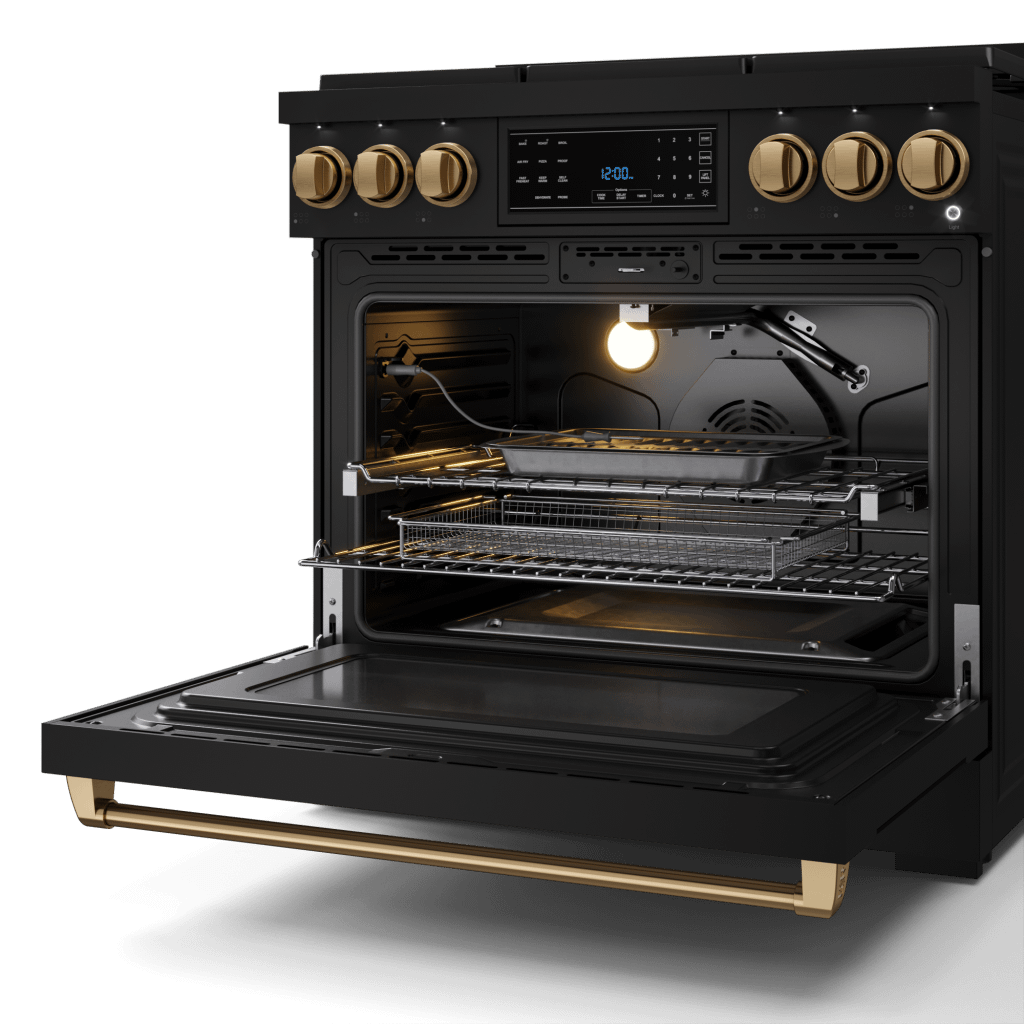 Thor Kitchen RSG36BBRZ 36 Inch Professional Gas Range With Tilt Panel Touch Control In Black/Bronze Gordon Ramsay Series - Rsg36B-Brz