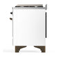 Ilve UMD40FNR3WHBLP Ilve Umd40Fnr3Whblp Majestic Iii 40 Inch Dual Fuel Range With 6 Burners And Griddle, Dual Function Burner Up To 25,000 Btu (Liquid Propane, Triple Glass Door, White, Burnished)