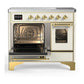 Ilve UMDIB40NR3AWG Ilve Umdib40Nr3Awg Majestic Iii 40 Inch Induction Range With 6 Elements, 3.82 Cu. Ft. Total Oven Capacity (Triple Glass Door, Antique White, Brass)