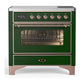 Ilve UMIB36NR3EGP Ilve Umib36Nr3Egp Majestic Iii 36 Inch Induction Range With 6 Elements, 3.5 Cu. Ft. Total Oven Capacity (Triple Glass Door, Emerald Green, Copper)