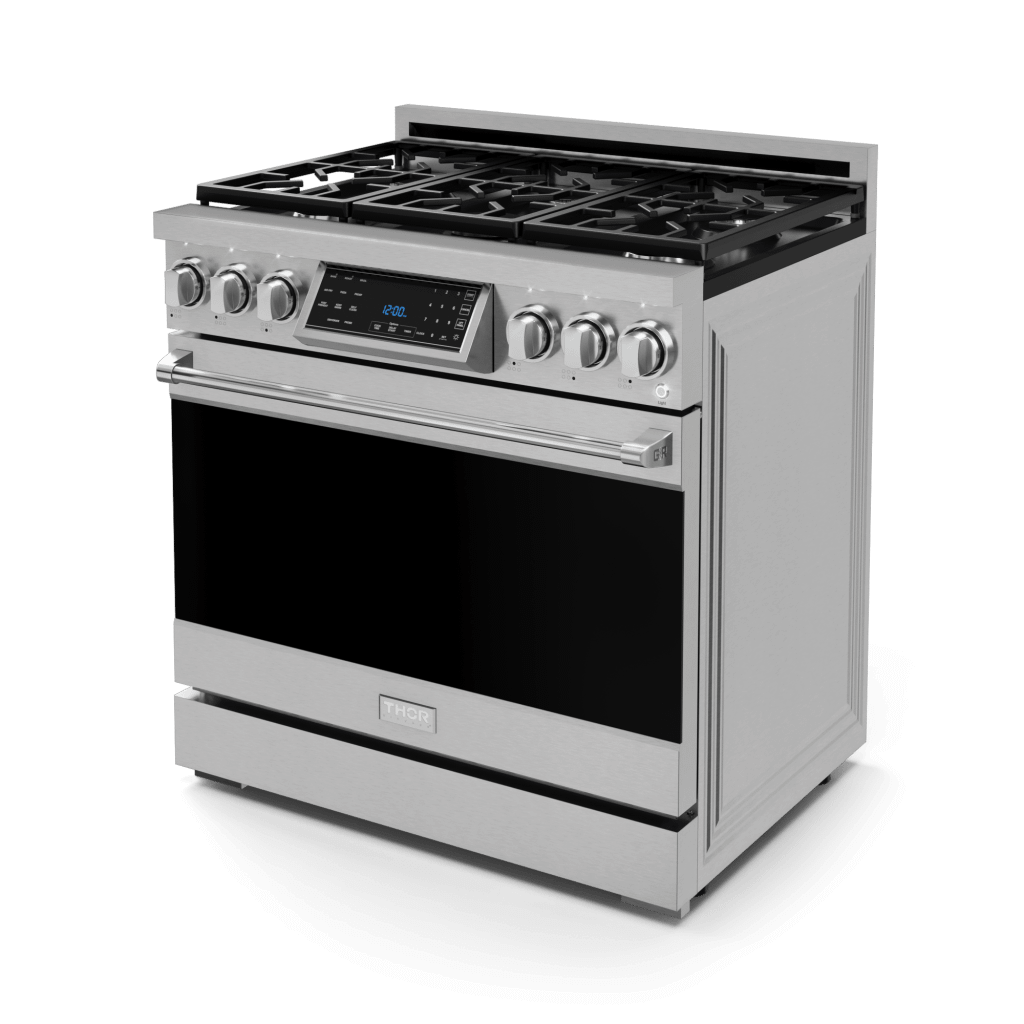 Thor Kitchen RSG36 36 Inch Professional Gas Range With Tilt Panel Touch Control In Stainless Steel Gordon Ramsay Series - Rsg36
