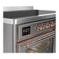 Ilve UMIB48NR3SSP Ilve Umib48Nr3Ssp Majestic Iii 48 Inch Induction Range With 6 Elements, 5.02 Cu. Ft. Total Oven Capacity (Triple Glass Door, Stainless Steel, Copper)