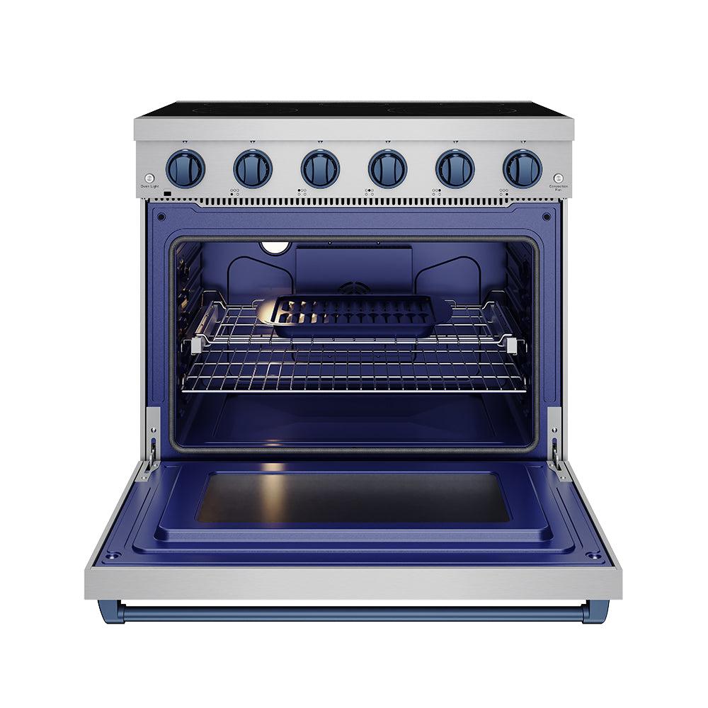 Thor Kitchen RSE36PBLU 36 Inch Professional Electric Range In Stainless Steel/Blue Gordon Ramsay Series