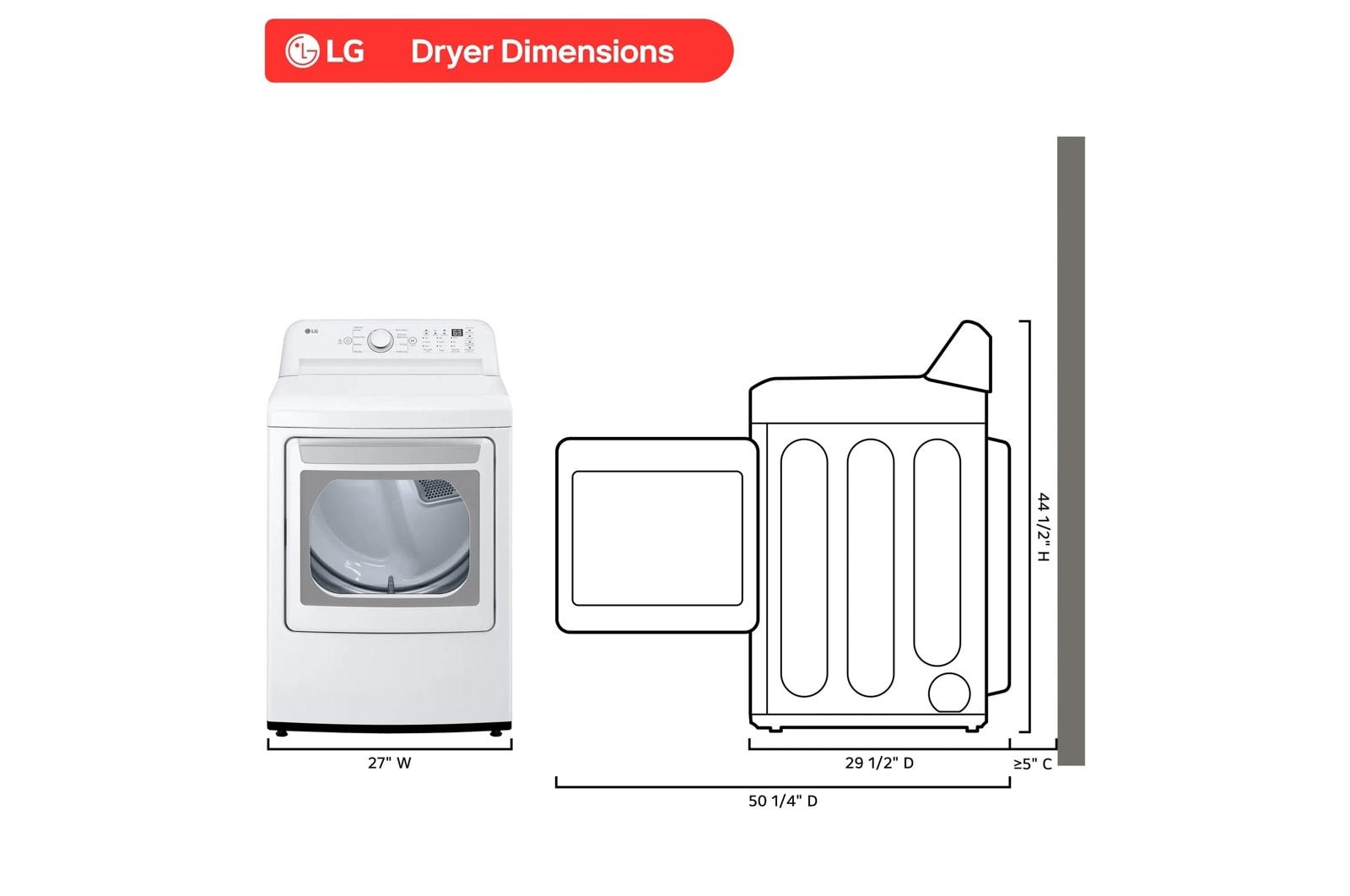 Lg DLE7010W 7.3 Cu. Ft. Ultra Large Capacity Electric Dryer With Sensor Dry Technology