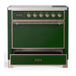 Ilve UMIB36QNR3EGP Ilve Umib36Qnr3Egp Majestic Iii 36 Inch Induction Range With 6 Elements, 3.5 Cu. Ft. Total Oven Capacity (Solid Door, Emerald Green, Copper)