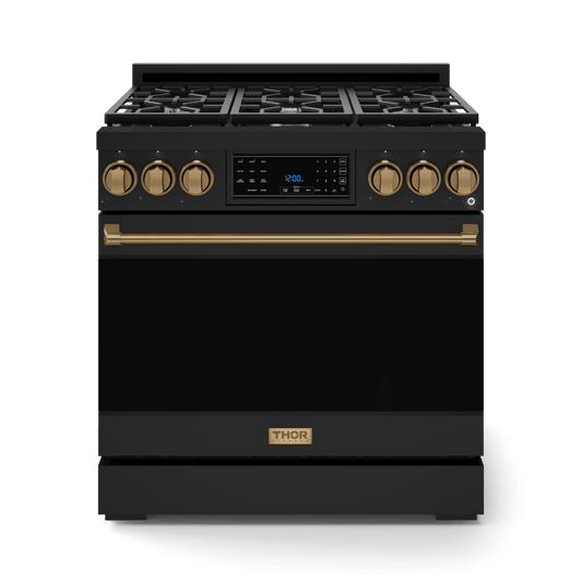 Thor Kitchen RSG36BLPBRZ 36 Inch Professional Lp Range With Tilt Panel Touch Control In Black/Bronze Gordon Ramsay Series - Rsg36Blp-Brz
