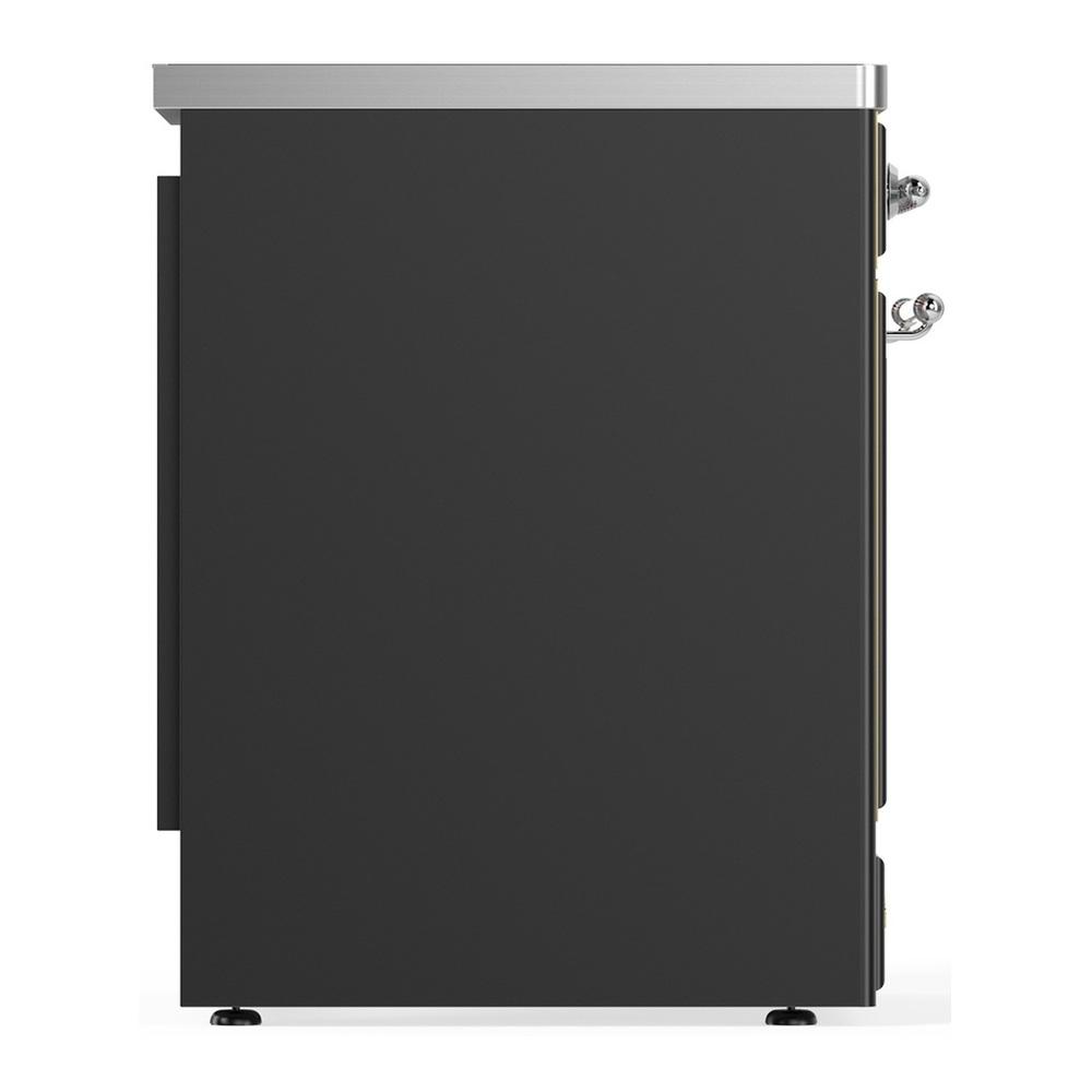Ilve UMIB30QNR3MGC Ilve Umib30Qnr3Mgc Majestic Iii 30 Inch Induction Range With 4 Elements, 4 Cu. Ft. Oven Capacity (Solid Door, Graphite Matte, Chrome)