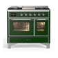 Ilve UMD40FNR3EGCLP Ilve Umd40Fnr3Egclp Majestic Iii 40 Inch Dual Fuel Range With 6 Burners And Griddle, Dual Function Burner Up To 25,000 Btu (Liquid Propane, Triple Glass Door, Emerald Green, Chrome)