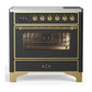 Ilve UMIB36NR3MGG Ilve Umib36Nr3Mgg Majestic Iii 36 Inch Induction Range With 6 Elements, 3.5 Cu. Ft. Total Oven Capacity (Triple Glass Door, Graphite Matte, Brass)