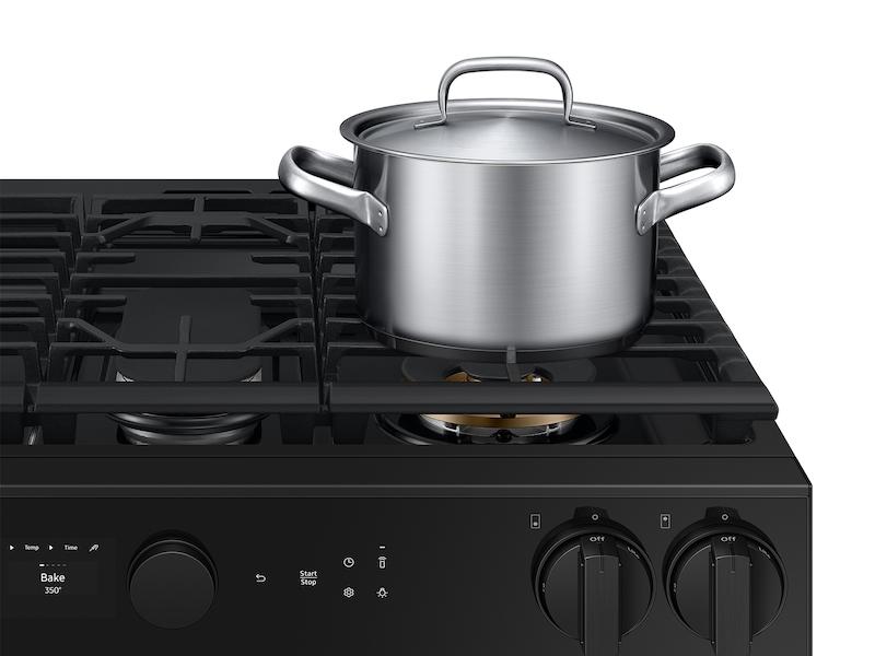 Samsung NSG6DB850012 Bespoke 6.0 Cu. Ft. Smart Slide-In Gas Range With Air Sous Vide & Air Fry In White Glass