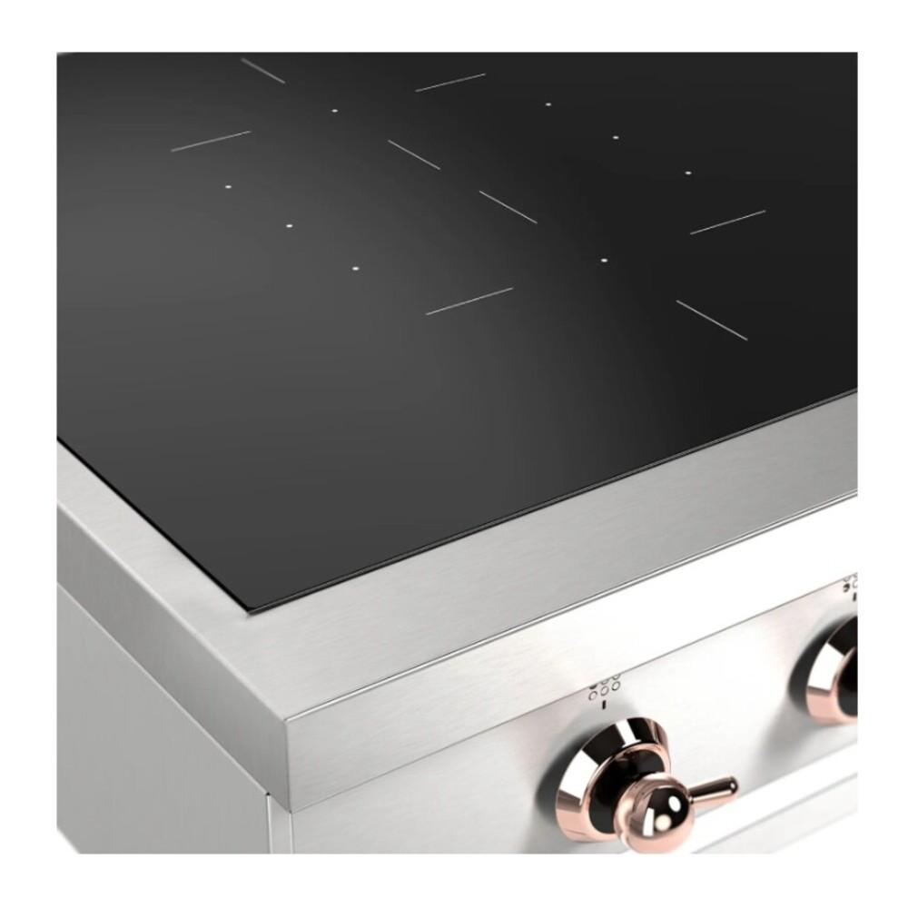 Ilve UHCPI486NSSP Ilve Uhcpi486Nssp Nostalgie Ii 48 Inch Built-In Induction Rangetop With 6 Elements, Stainless Steel (Copper)