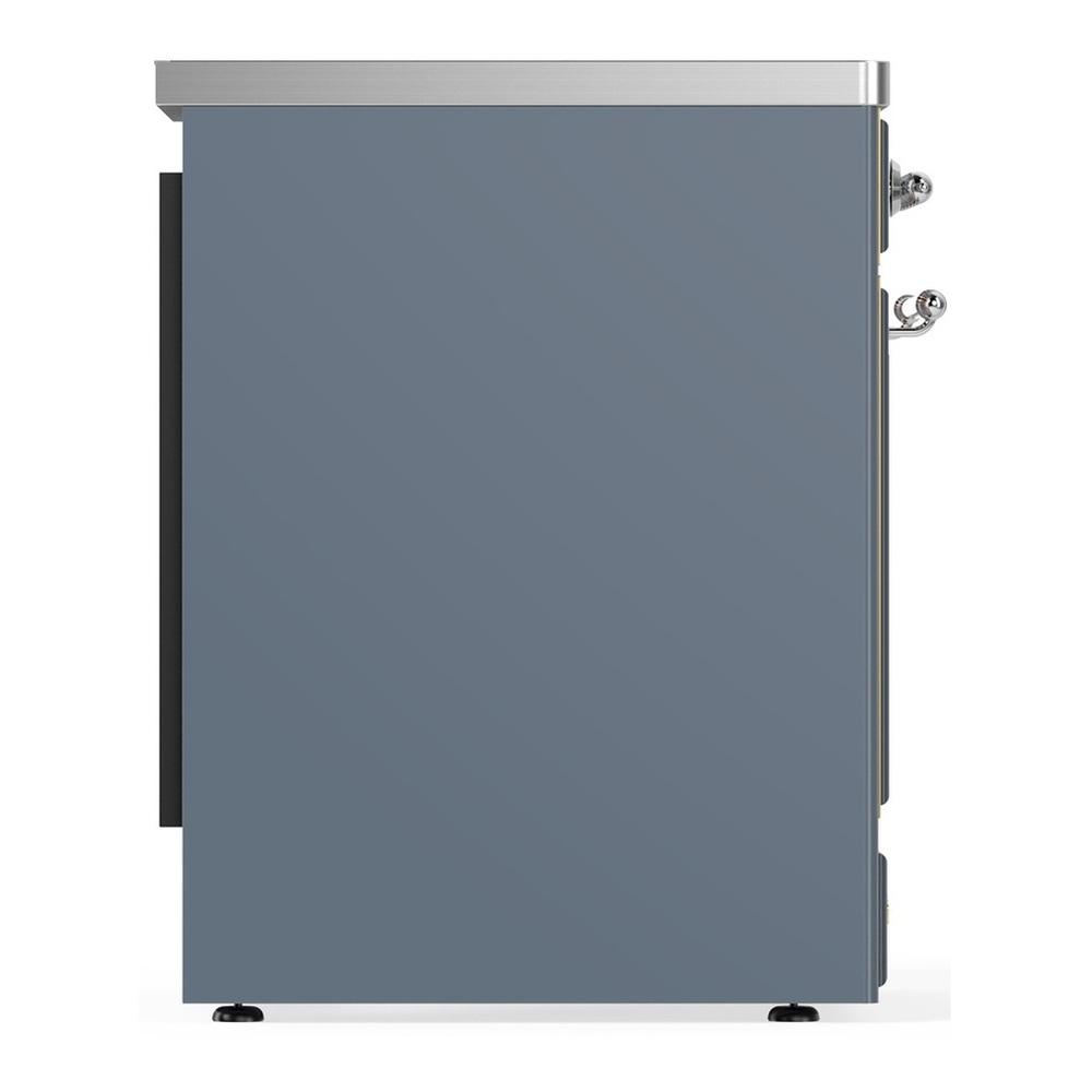 Ilve UMIB30QNR3BGC Ilve Umib30Qnr3Bgc Majestic Iii 30 Inch Induction Range With 4 Elements, 4 Cu. Ft. Oven Capacity (Solid Door, Blue Grey, Chrome)