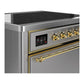 Ilve UMIB36QNR3SSG Ilve Umib36Qnr3Ssg Majestic Iii 36 Inch Induction Range With 6 Elements, 3.5 Cu. Ft. Total Oven Capacity (Solid Door, Stainless Steel, Brass)