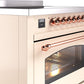 Ilve UPI366NMPAWP Nostalgie Ii 36 Inch Electric Freestanding Range In Antique White With Copper Trim
