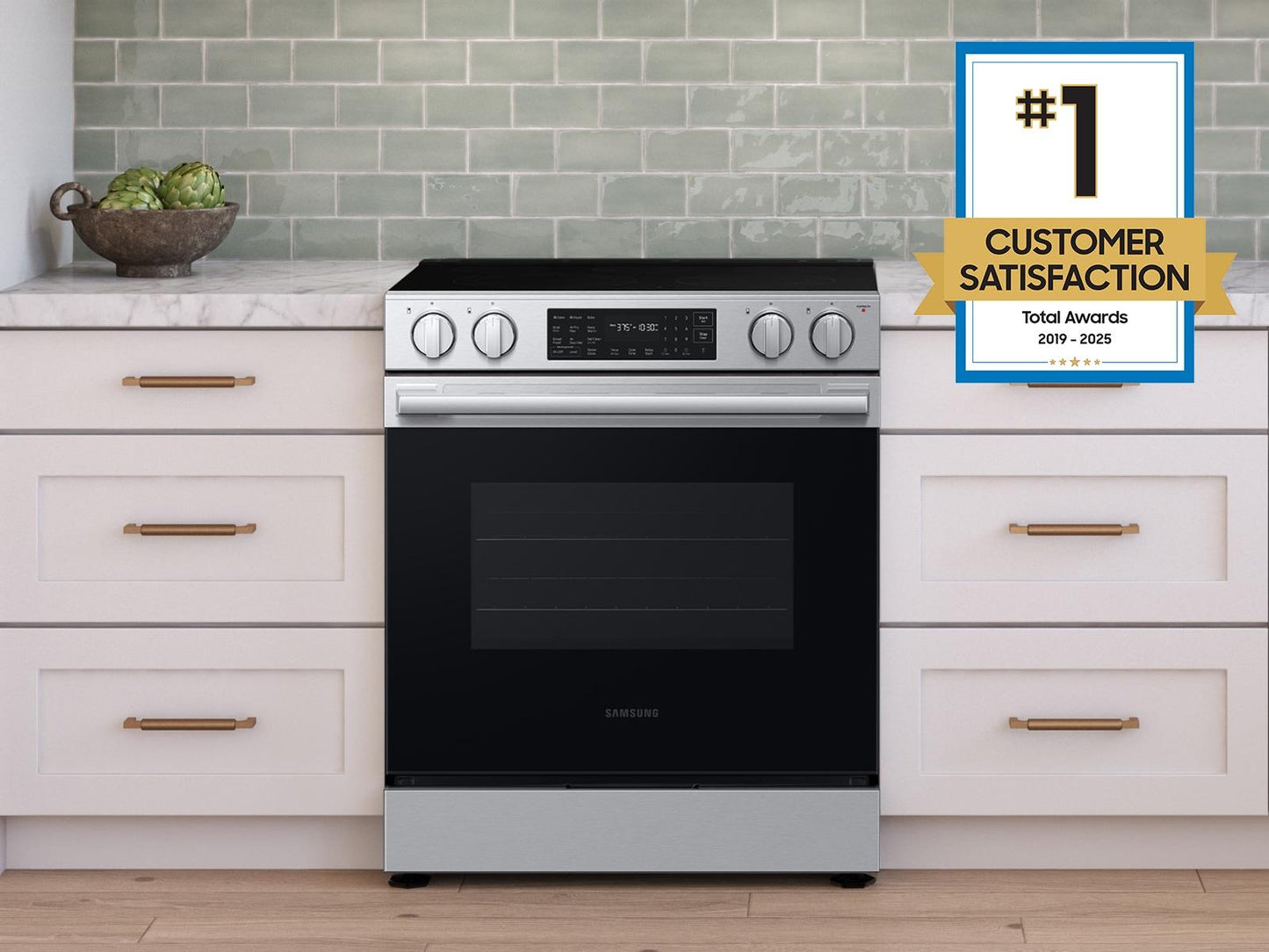 Samsung NSE80H63XRAA Bespoke Smart Slide-In Electric Range Pro Style Design Air Fry Max True Convection