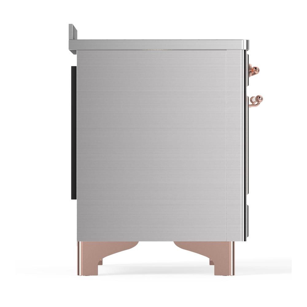 Ilve UMIB48QNR3SSP Ilve Umib48Qnr3Ssp Majestic Iii 48 Inch Induction Range With 6 Elements, 5.02 Cu. Ft. Total Oven Capacity (Solid Door, Stainless Steel, Copper)