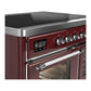 Ilve UMDIB40NR3BUC Ilve Umdib40Nr3Buc Majestic Iii 40 Inch Induction Range With 6 Elements, 3.82 Cu. Ft. Total Oven Capacity (Triple Glass Door, Burgundy, Chrome)