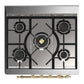 Ilve UM30NR3MGG Ilve Um30Nr3Mgg Majestic Iii 30 Inch Dual Fuel Range With 5 Black Brass Burners, Dual Function Burner Up To 25,000 Btu (Natural Gas, Triple Glass Door, Graphite Matte, Brass)