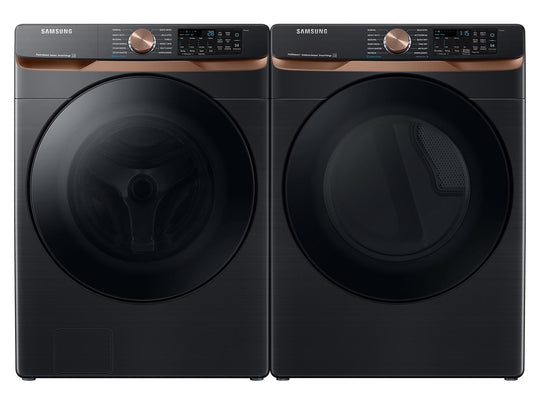 Samsung F1679514478305 Extra Large Capacity Smart Front Load Washer And Gas Dryer Set With Super Speed Wash, Steam Sanitize+, And Sensor Dry In Brushed Black