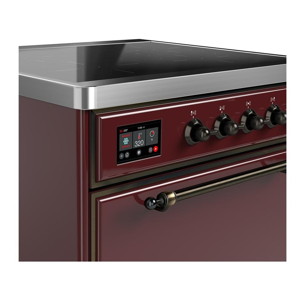 Ilve UMIB30QNR3BUB Ilve Umib30Qnr3Bub Majestic Iii 30 Inch Induction Range With 4 Elements, 4 Cu. Ft. Oven Capacity (Solid Door, Burgundy, Burnished)