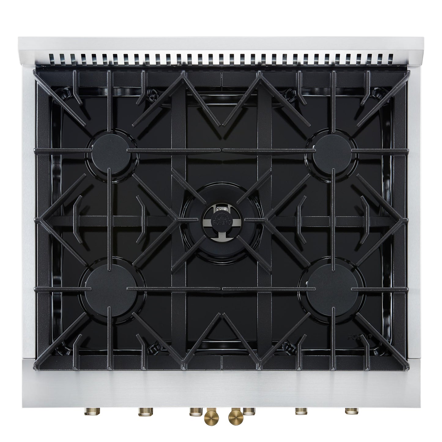 Forno FFSGS644430WHT Forno Galiano 30-Inch French Door Gas Rangenwhite With Antique Brass Design, 5 Burners,N68,000 Btu, 4.32 Cu.Ft. Convection Oven